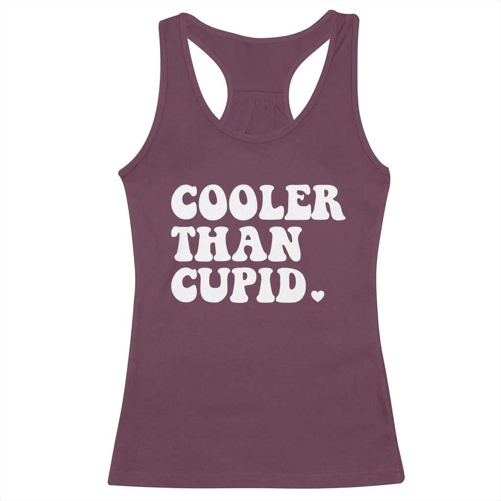 Toddler Boy Valentine Racerback Tank Top Cooler Than Cupid Funny Kids Valentine Day TS10 Maroon Print Your Wear