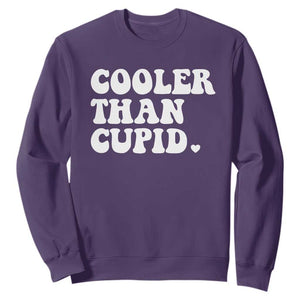 Toddler Boy Valentine Sweatshirt Cooler Than Cupid Funny Kids Valentine Day TS10 Purple Print Your Wear