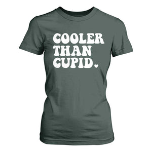 Toddler Boy Valentine T Shirt For Women Cooler Than Cupid Funny Kids Valentine Day TS10 Dark Forest Green Print Your Wear