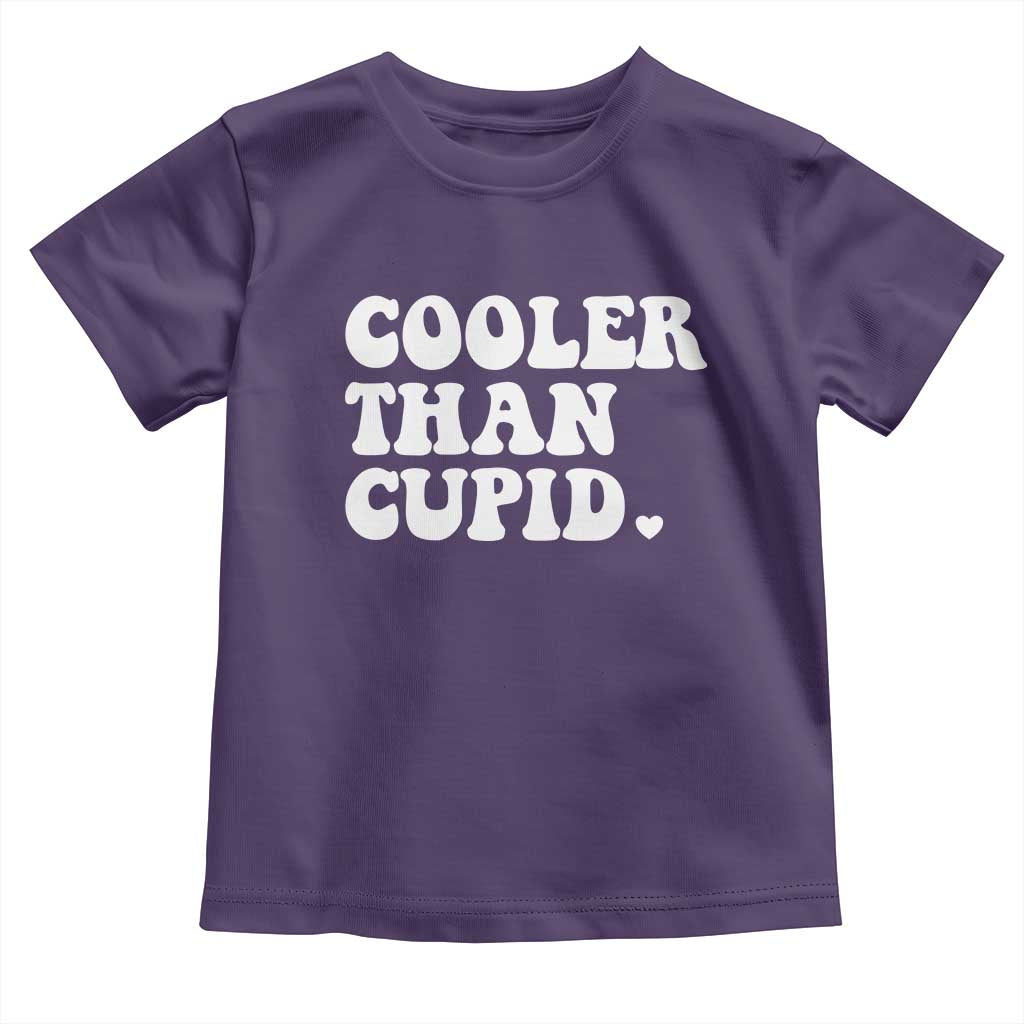 Toddler Boy Valentine Toddler T Shirt Cooler Than Cupid Funny Kids Valentine Day TS10 Purple Print Your Wear