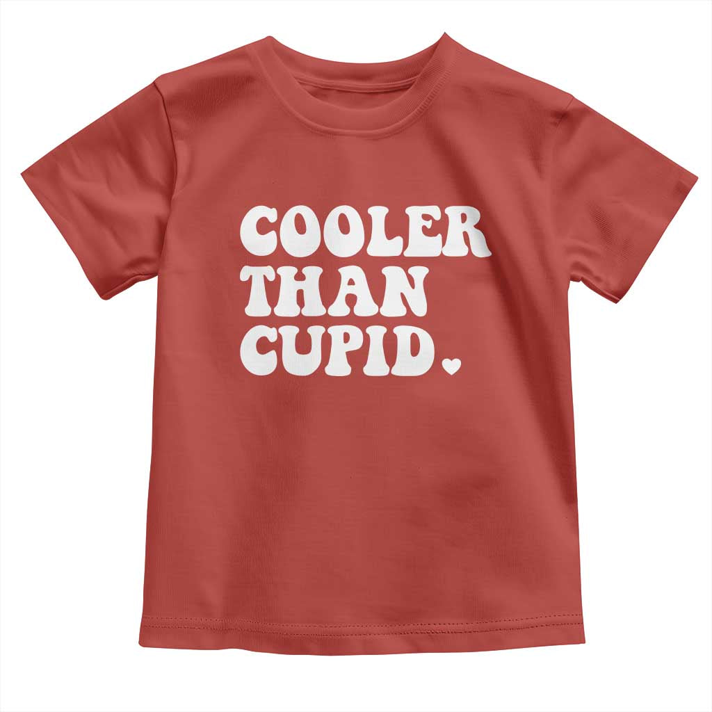 Toddler Boy Valentine Toddler T Shirt Cooler Than Cupid Funny Kids Valentine Day TS10 Red Print Your Wear