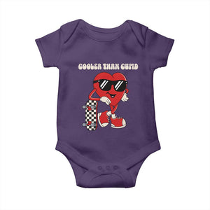 Funny Heart Valentine Day Baby Onesie Cooler Than Cupid Skateboard Kids Toddler Boy Valentine TS10 Purple Print Your Wear