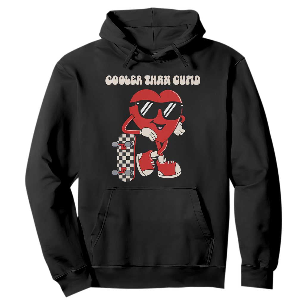 Funny Heart Valentine Day Hoodie Cooler Than Cupid Skateboard Kids Toddler Boy Valentine TS10 Black Print Your Wear