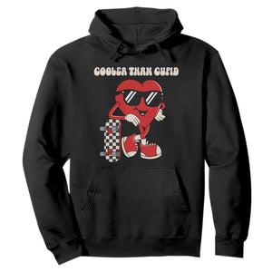 Funny Heart Valentine Day Hoodie Cooler Than Cupid Skateboard Kids Toddler Boy Valentine TS10 Black Print Your Wear