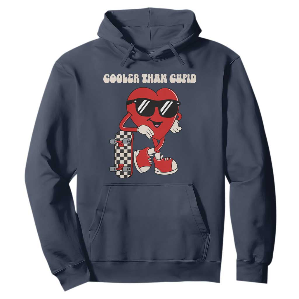 Funny Heart Valentine Day Hoodie Cooler Than Cupid Skateboard Kids Toddler Boy Valentine TS10 Navy Print Your Wear