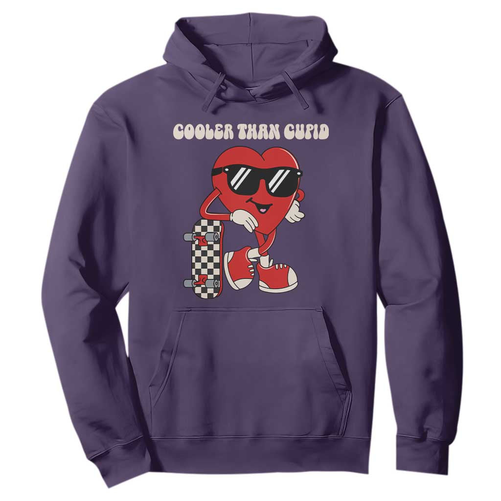 Funny Heart Valentine Day Hoodie Cooler Than Cupid Skateboard Kids Toddler Boy Valentine TS10 Purple Print Your Wear