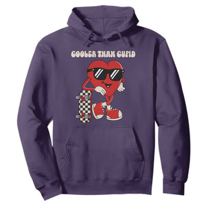 Funny Heart Valentine Day Hoodie Cooler Than Cupid Skateboard Kids Toddler Boy Valentine TS10 Purple Print Your Wear