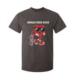 Funny Heart Valentine Day T Shirt For Kid Cooler Than Cupid Skateboard Kids Toddler Boy Valentine TS10 Dark Chocolate Print Your Wear