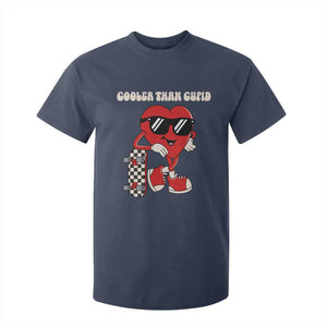 Funny Heart Valentine Day T Shirt For Kid Cooler Than Cupid Skateboard Kids Toddler Boy Valentine TS10 Navy Print Your Wear