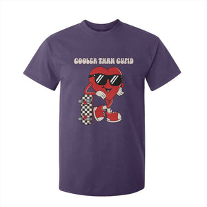 Funny Heart Valentine Day T Shirt For Kid Cooler Than Cupid Skateboard Kids Toddler Boy Valentine TS10 Purple Print Your Wear