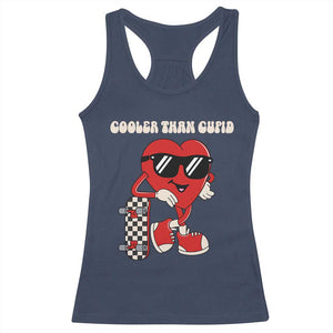 Funny Heart Valentine Day Racerback Tank Top Cooler Than Cupid Skateboard Kids Toddler Boy Valentine TS10 Navy Print Your Wear