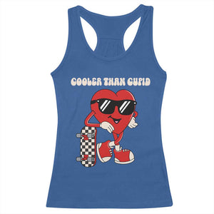Funny Heart Valentine Day Racerback Tank Top Cooler Than Cupid Skateboard Kids Toddler Boy Valentine TS10 Royal Blue Print Your Wear