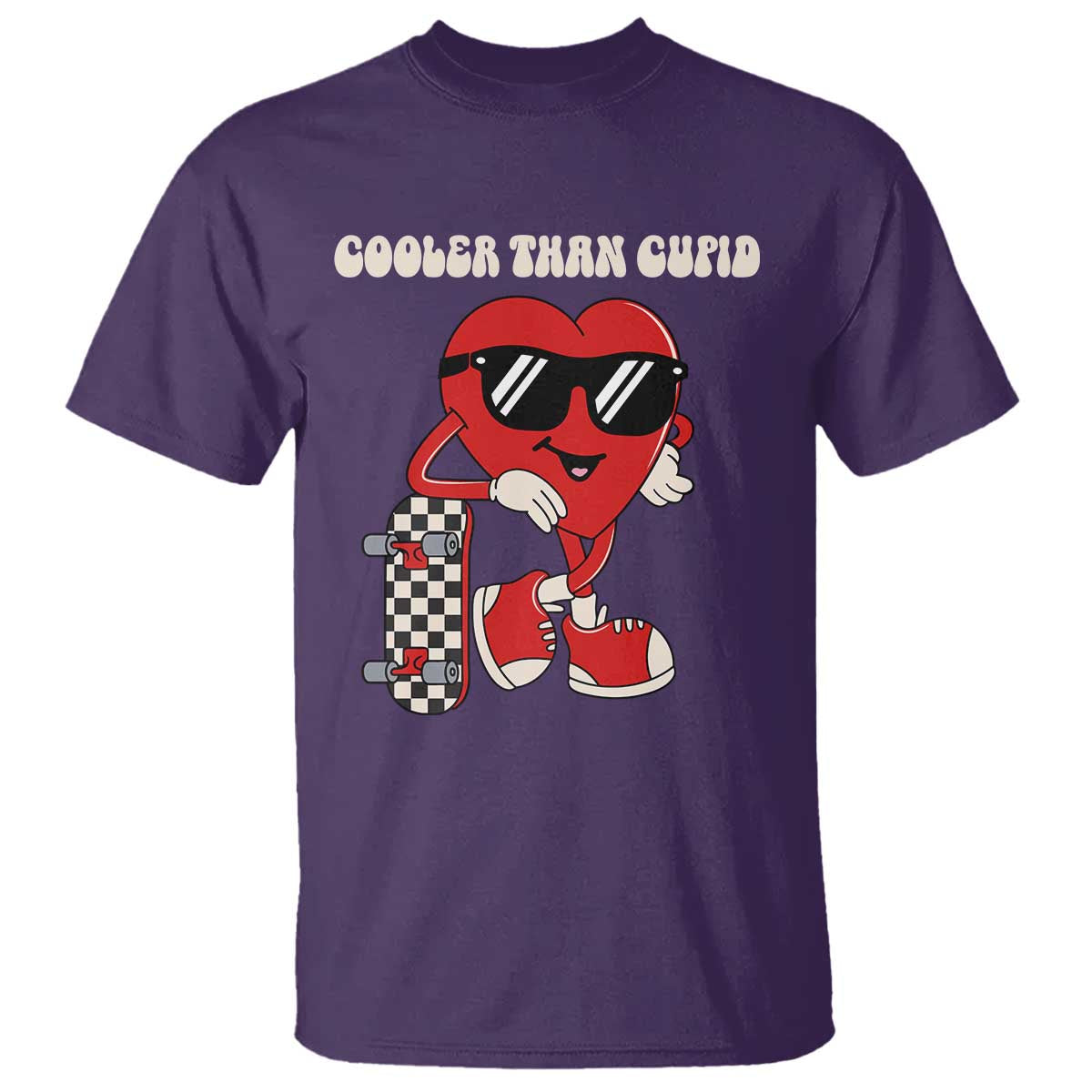 Funny Heart Valentine Day T Shirt Cooler Than Cupid Skateboard Kids Toddler Boy Valentine TS10 Purple Print Your Wear