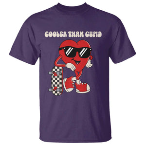 Funny Heart Valentine Day T Shirt Cooler Than Cupid Skateboard Kids Toddler Boy Valentine TS10 Purple Print Your Wear