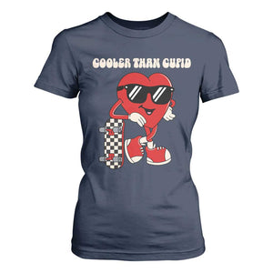 Funny Heart Valentine Day T Shirt For Women Cooler Than Cupid Skateboard Kids Toddler Boy Valentine TS10 Navy Print Your Wear
