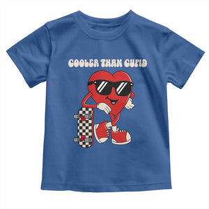 Funny Heart Valentine Day Toddler T Shirt Cooler Than Cupid Skateboard Kids Toddler Boy Valentine TS10 Royal Blue Print Your Wear