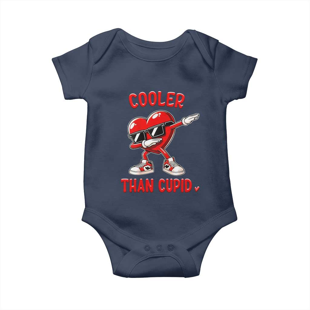 Dabbing Heart Valentine Day Baby Onesie Cooler Than Cupid Funny Kids Boys TS10 Navy Print Your Wear