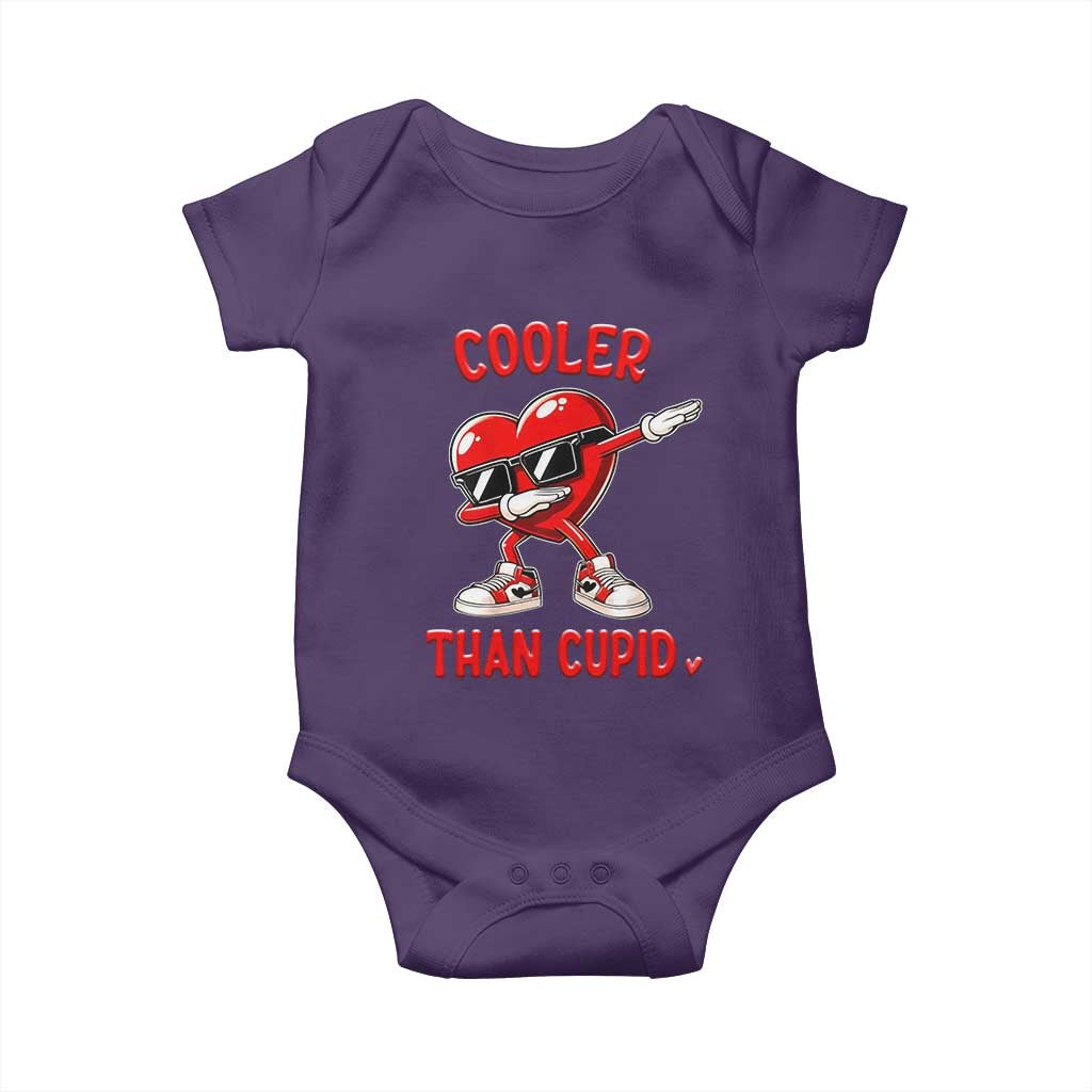Dabbing Heart Valentine Day Baby Onesie Cooler Than Cupid Funny Kids Boys TS10 Purple Print Your Wear