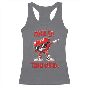 Dabbing Heart Valentine Day Racerback Tank Top Cooler Than Cupid Funny Kids Boys TS10 Charcoal Print Your Wear