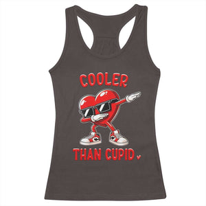 Dabbing Heart Valentine Day Racerback Tank Top Cooler Than Cupid Funny Kids Boys TS10 Dark Chocolate Print Your Wear