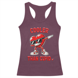 Dabbing Heart Valentine Day Racerback Tank Top Cooler Than Cupid Funny Kids Boys TS10 Maroon Print Your Wear
