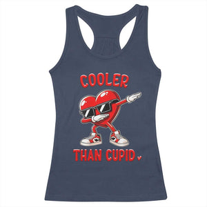 Dabbing Heart Valentine Day Racerback Tank Top Cooler Than Cupid Funny Kids Boys TS10 Navy Print Your Wear