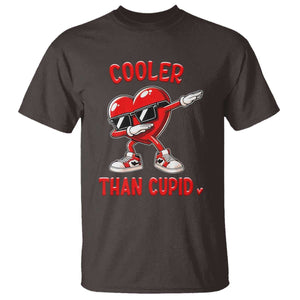 Dabbing Heart Valentine Day T Shirt Cooler Than Cupid Funny Kids Boys TS10 Dark Chocolate Print Your Wear