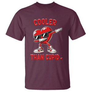 Dabbing Heart Valentine Day T Shirt Cooler Than Cupid Funny Kids Boys TS10 Maroon Print Your Wear