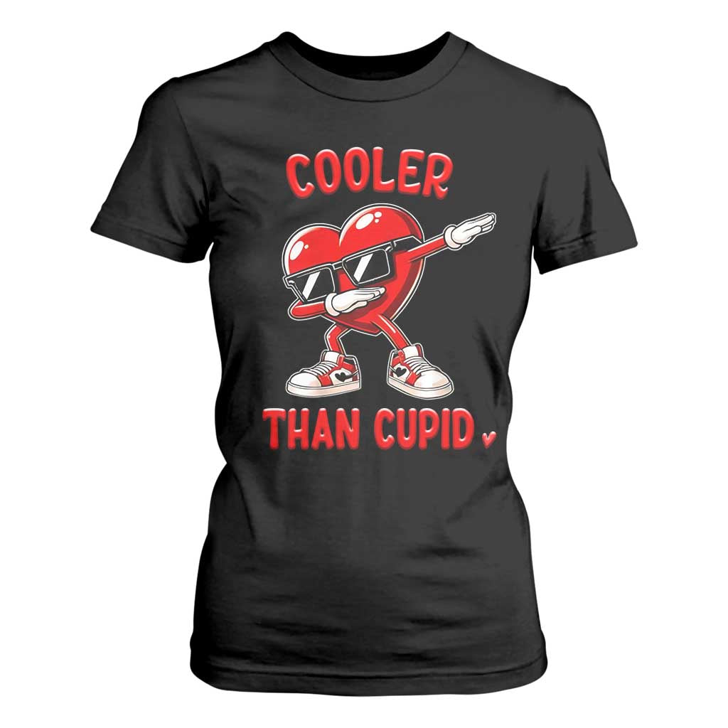 Dabbing Heart Valentine Day T Shirt For Women Cooler Than Cupid Funny Kids Boys TS10 Black Print Your Wear