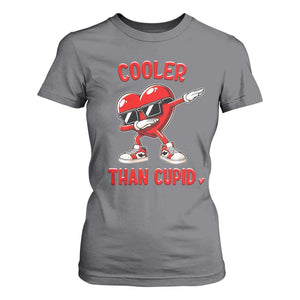 Dabbing Heart Valentine Day T Shirt For Women Cooler Than Cupid Funny Kids Boys TS10 Charcoal Print Your Wear