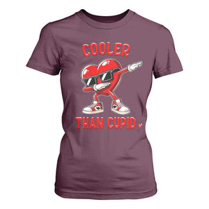Dabbing Heart Valentine Day T Shirt For Women Cooler Than Cupid Funny Kids Boys TS10 Maroon Print Your Wear