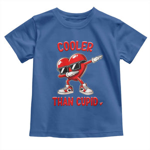 Dabbing Heart Valentine Day Toddler T Shirt Cooler Than Cupid Funny Kids Boys TS10 Royal Blue Print Your Wear