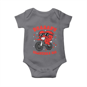 Braaapy Valentines Day Motocross Heart Baby Onesie TS10 Charcoal Print Your Wear