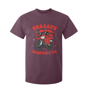 Braaapy Valentines Day Motocross Heart T Shirt For Kid TS10 Maroon Print Your Wear