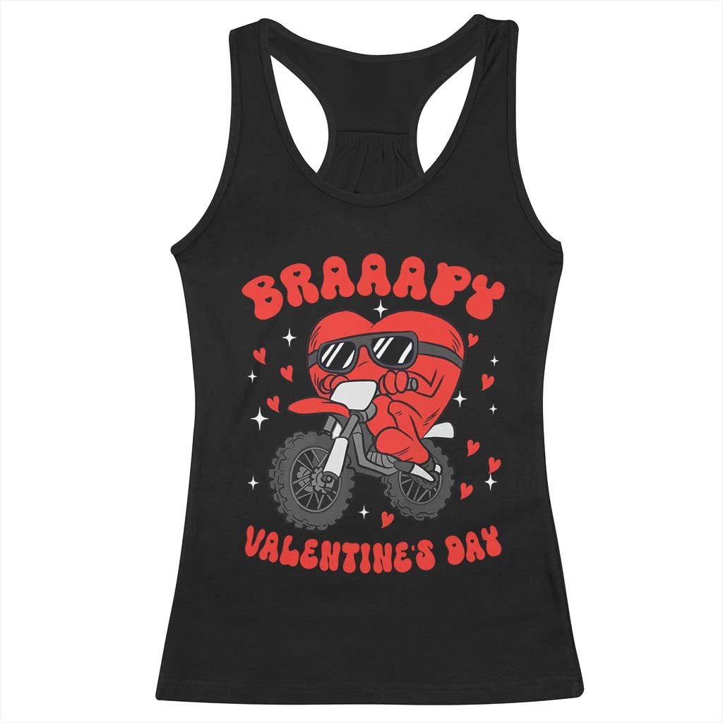 Braaapy Valentines Day Motocross Heart Racerback Tank Top TS10 Black Print Your Wear