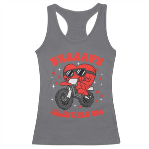 Braaapy Valentines Day Motocross Heart Racerback Tank Top TS10 Charcoal Print Your Wear