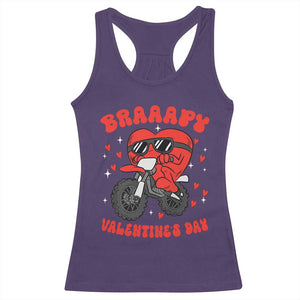 Braaapy Valentines Day Motocross Heart Racerback Tank Top TS10 Purple Print Your Wear