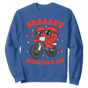 Braaapy Valentines Day Motocross Heart Sweatshirt TS10 Royal Blue Print Your Wear