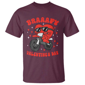 Braaapy Valentines Day Motocross Heart T Shirt TS10 Maroon Print Your Wear