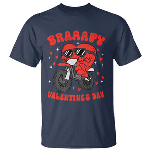 Braaapy Valentines Day Motocross Heart T Shirt TS10 Navy Print Your Wear