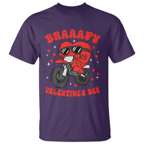 Braaapy Valentines Day Motocross Heart T Shirt TS10 Purple Print Your Wear