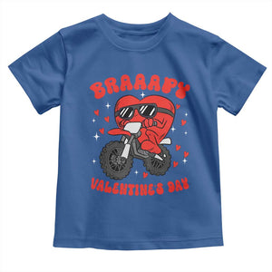 Braaapy Valentines Day Motocross Heart Toddler T Shirt TS10 Royal Blue Print Your Wear