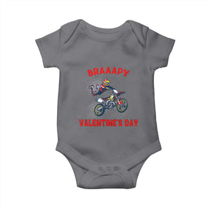 Braaapy Valentines Day Motocross Dirt Bikes Baby Onesie TS10 Charcoal Print Your Wear