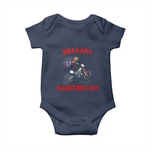 Braaapy Valentines Day Motocross Dirt Bikes Baby Onesie TS10 Navy Print Your Wear