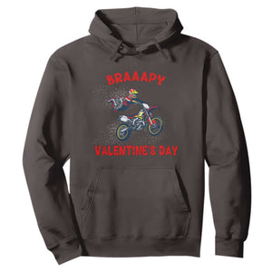 Braaapy Valentines Day Motocross Dirt Bikes Hoodie TS10 Dark Chocolate Print Your Wear