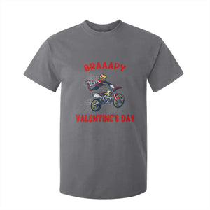Braaapy Valentines Day Motocross Dirt Bikes T Shirt For Kid TS10 Charcoal Print Your Wear