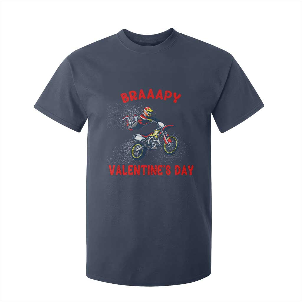 Braaapy Valentines Day Motocross Dirt Bikes T Shirt For Kid TS10 Navy Print Your Wear
