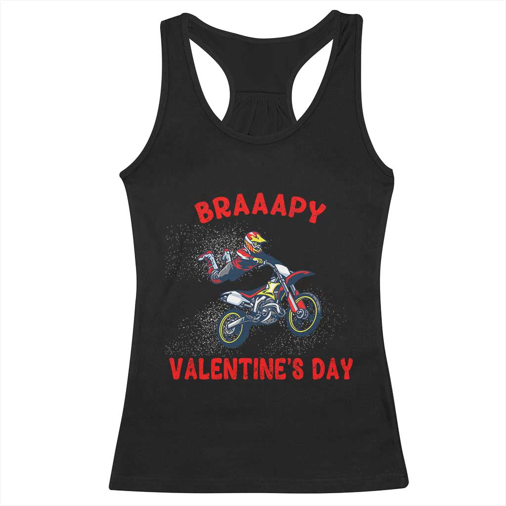 Braaapy Valentines Day Motocross Dirt Bikes Racerback Tank Top TS10 Black Print Your Wear