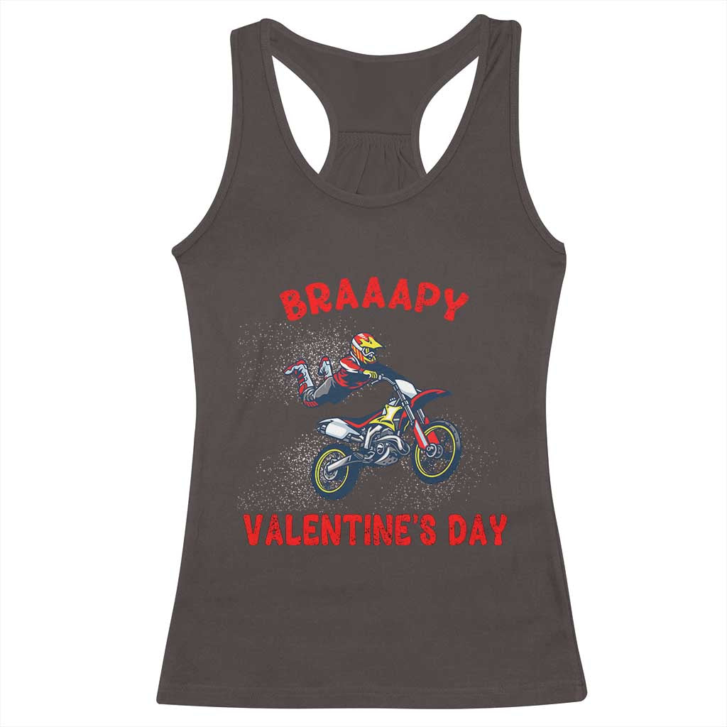 Braaapy Valentines Day Motocross Dirt Bikes Racerback Tank Top TS10 Dark Chocolate Print Your Wear