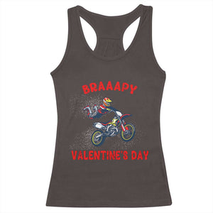 Braaapy Valentines Day Motocross Dirt Bikes Racerback Tank Top TS10 Dark Chocolate Print Your Wear